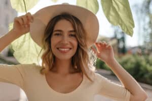 Woman enjoying healthy smile in Herrin, IL